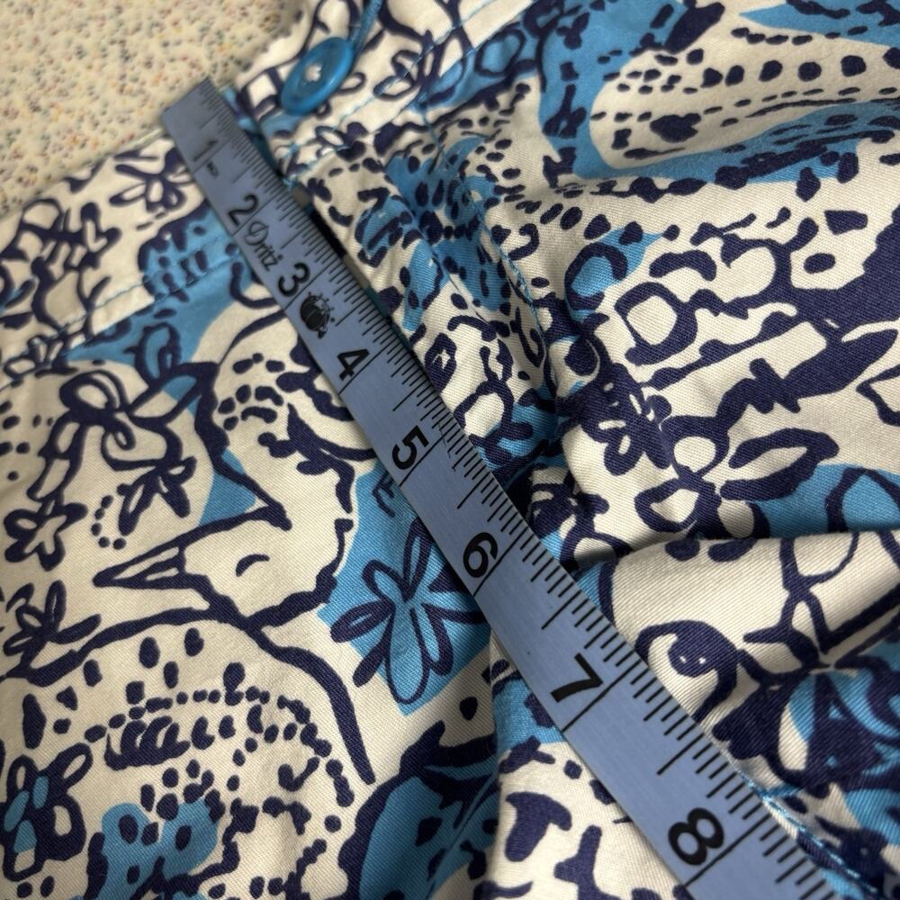 Lilly Pulitzer Women’s Blue White Floral Paisley Print Shorts 4 Small Beach Mom - Picture 5 of 6